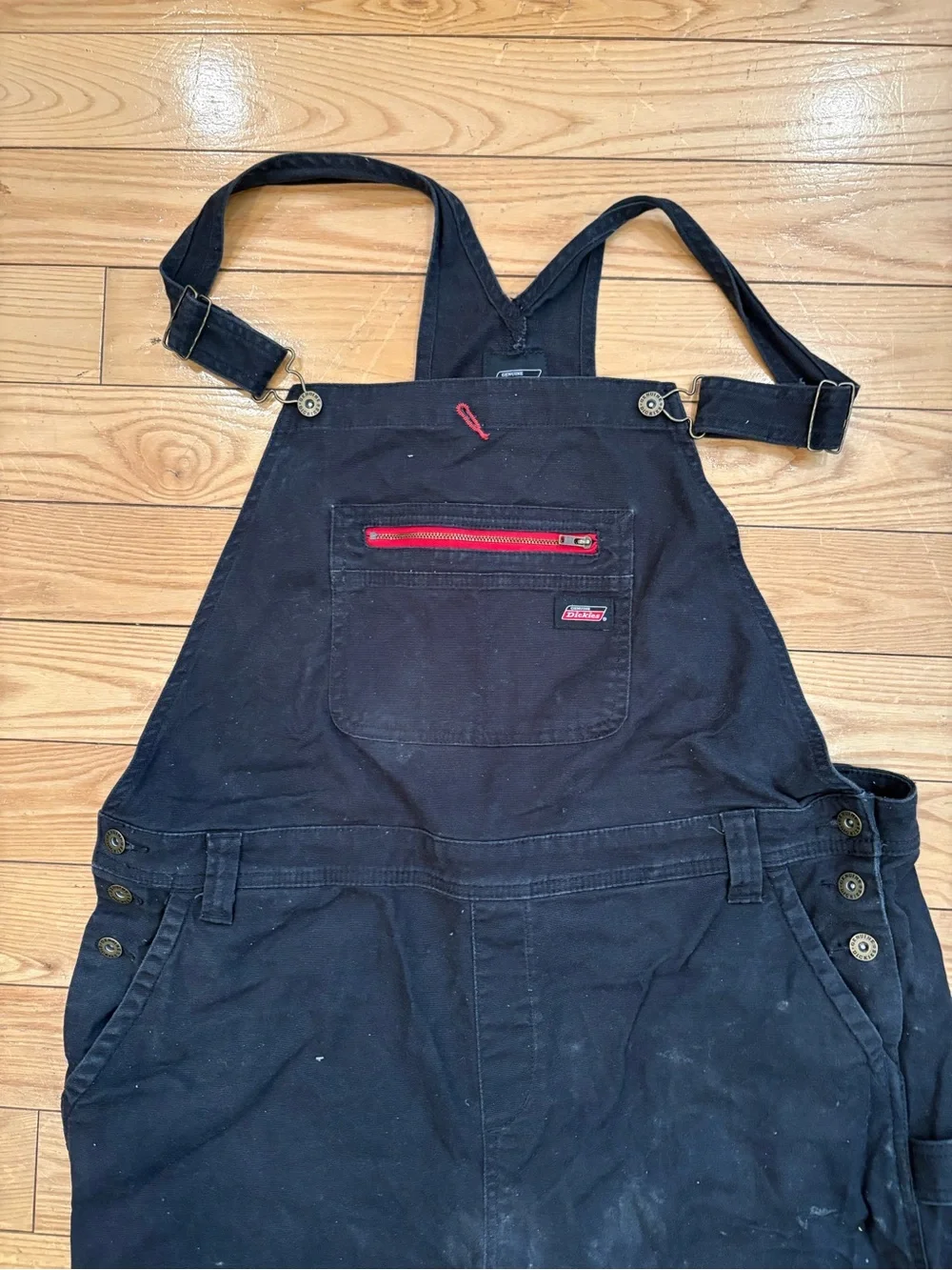 Dickies Black Women's Utility Overalls with Red Accent-XL-unisex-carpenter wear